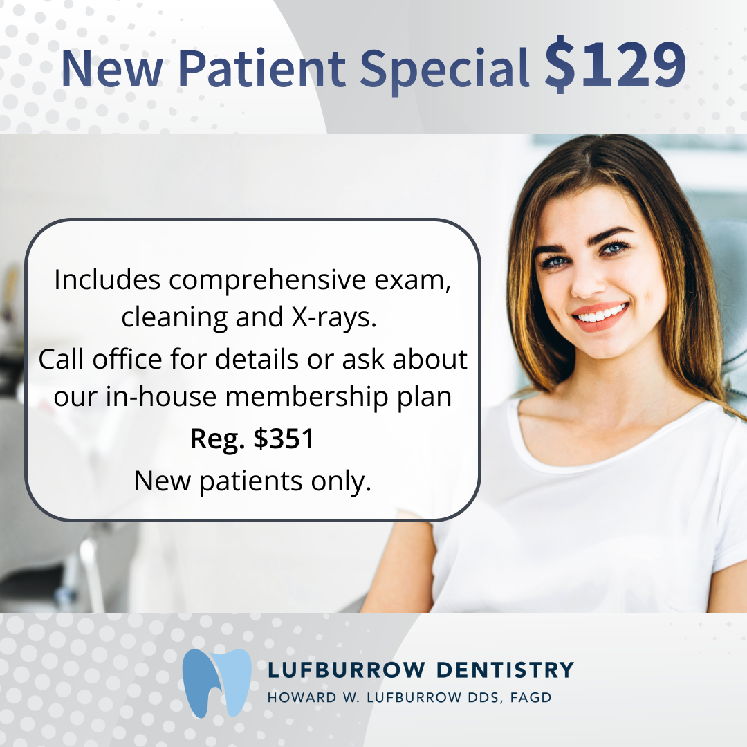 New Patient Special $149, included comprehensive exam, cleaning and xrays